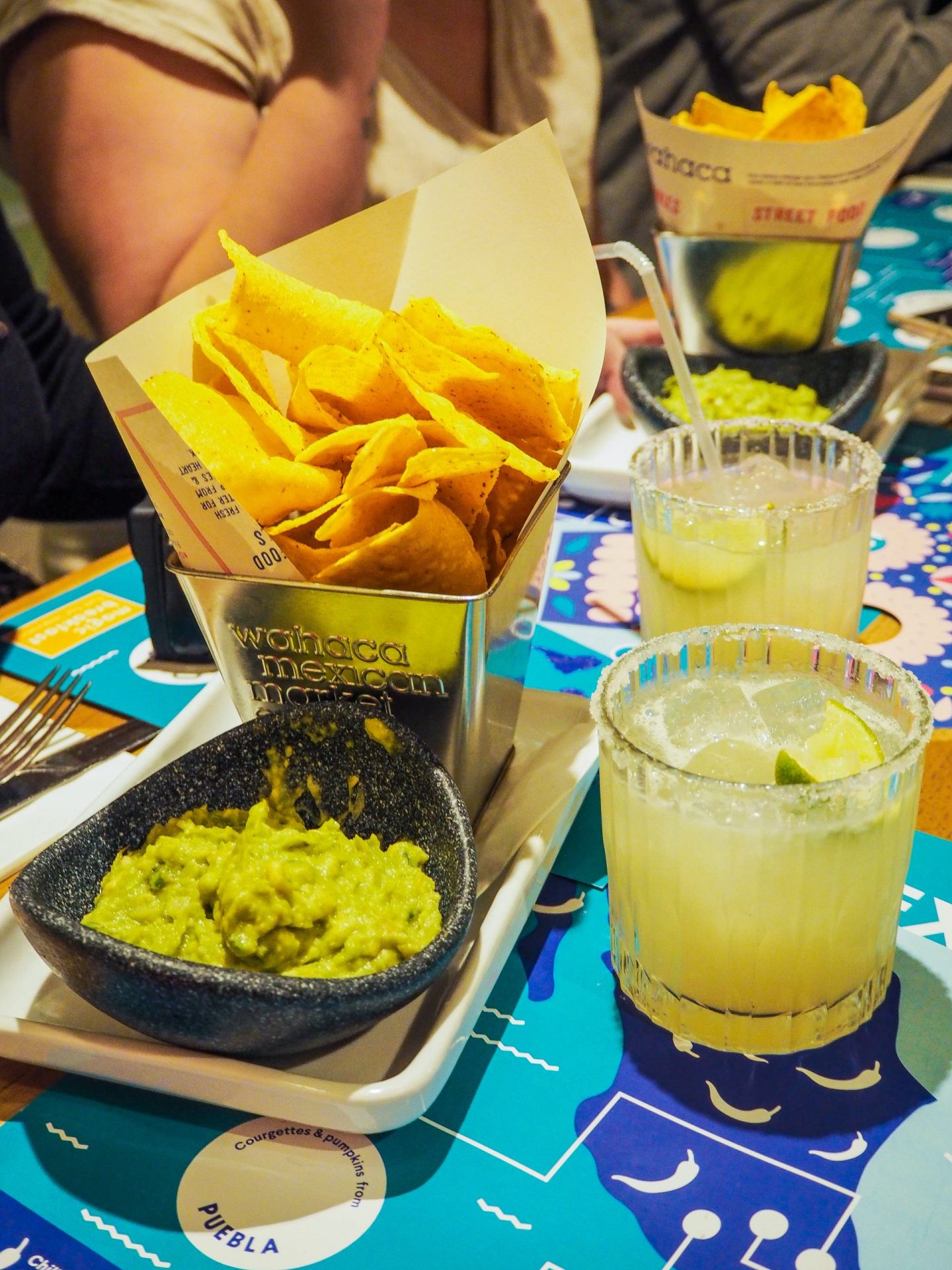 guacamole and margaritas at wahaca