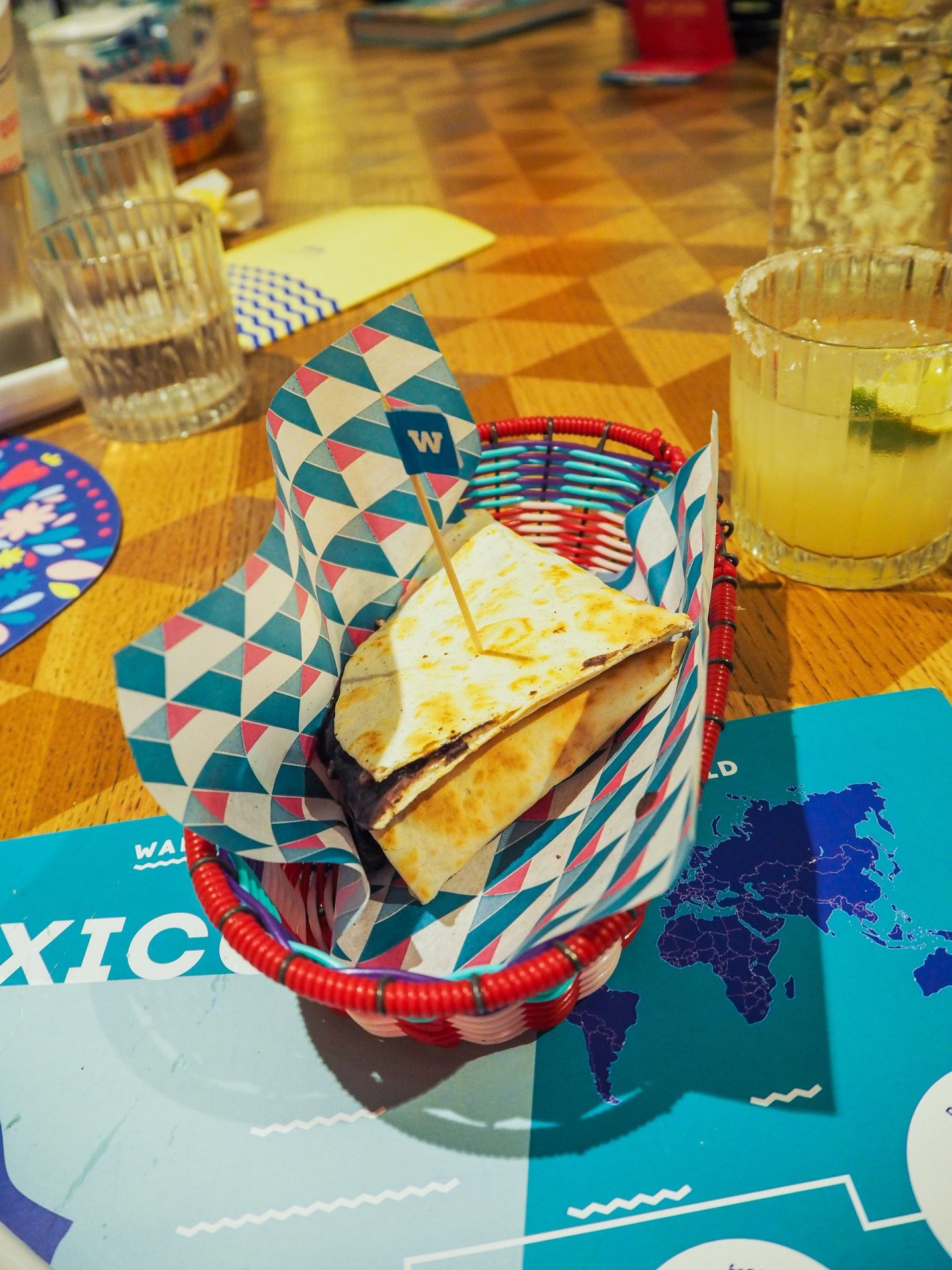black bean quesadillas at wahaca southampton