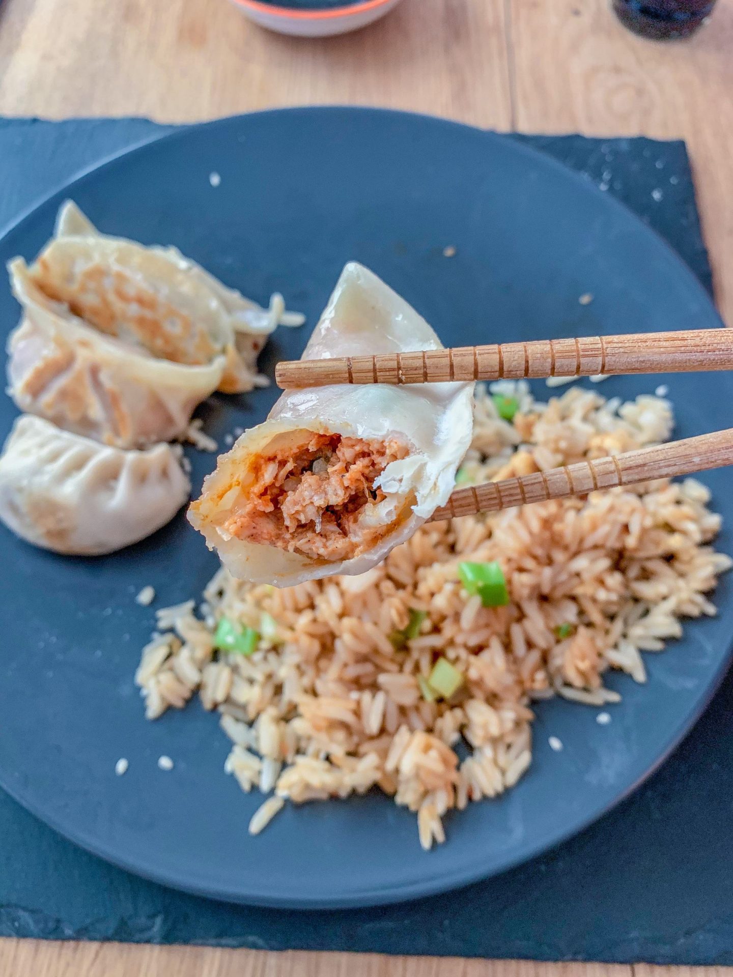 Chicken and chorizo dumpling