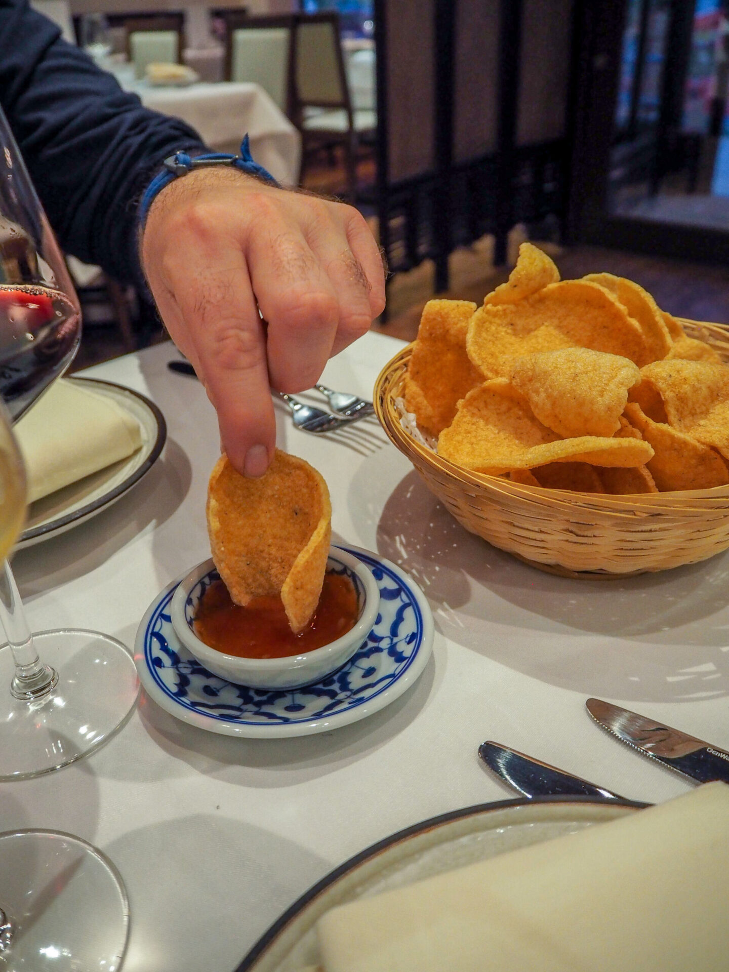 Thai prawn crackers at Bangkok Bistro Winchester